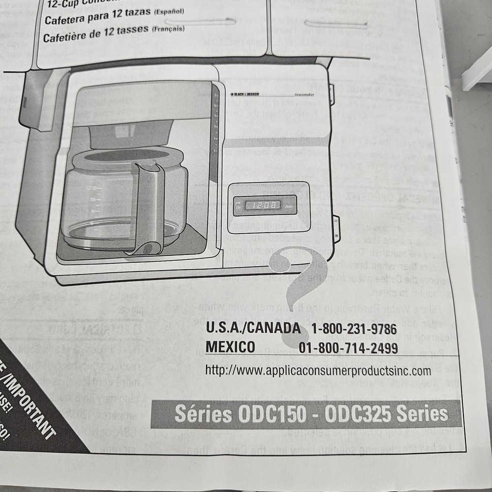 Black & Decker ODC325 Spacemaker Coffee Maker Replacement Mounting Hardware Kit
