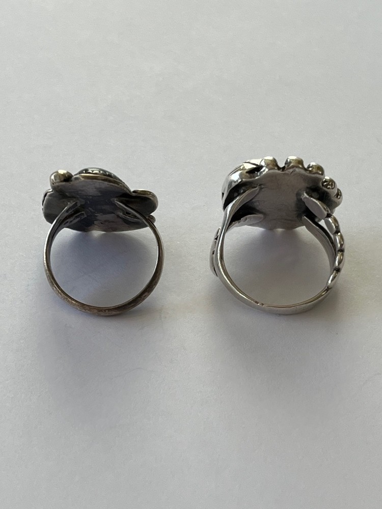TWO Native American Shadow Feather Rings - Size 7 & 8