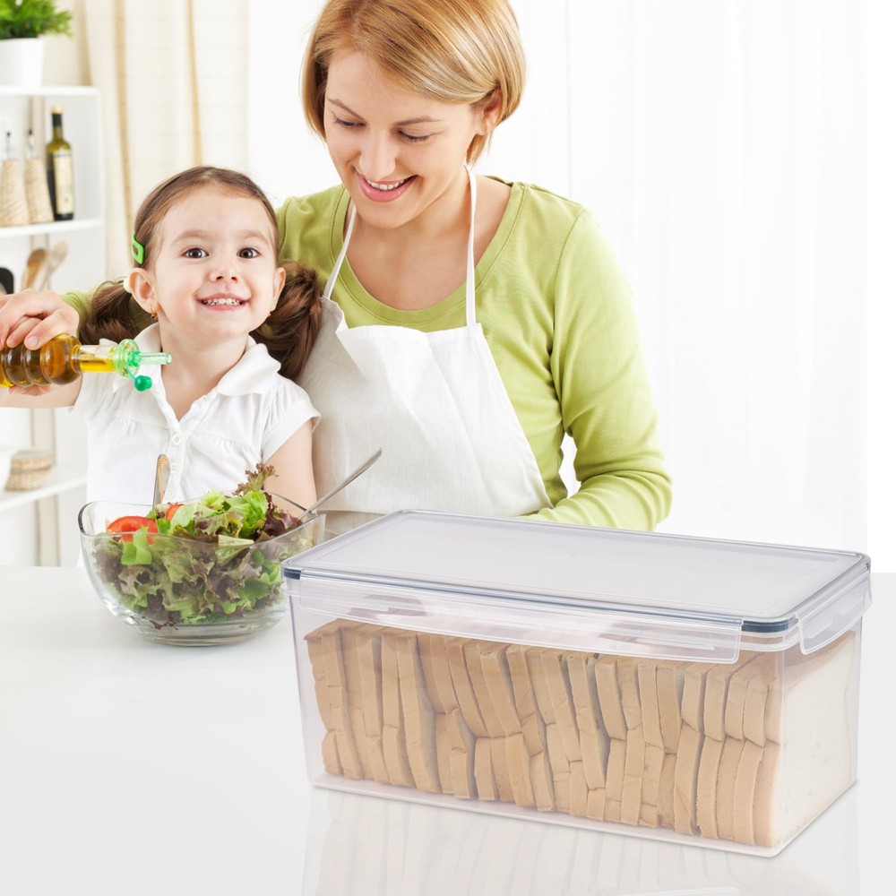 Tiawudi 2 Pack Bread Box, Plastic Container, Large Sandwich Holder,...