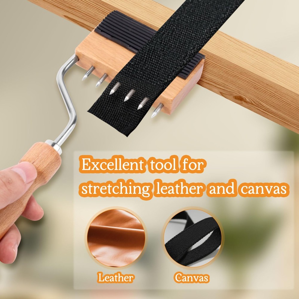 Webbing Stretcher Tool, Wood Handle Webbing Gooseneck Puller Stretcher Practi...