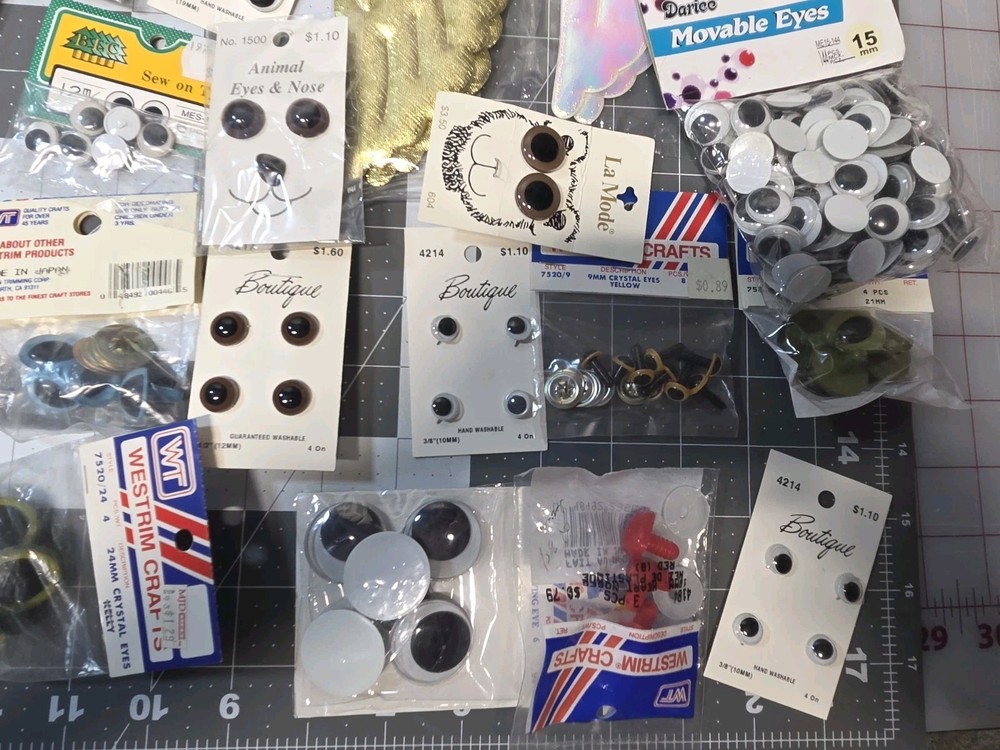 Large Lot Doll Bear Making Eyes. Accessories