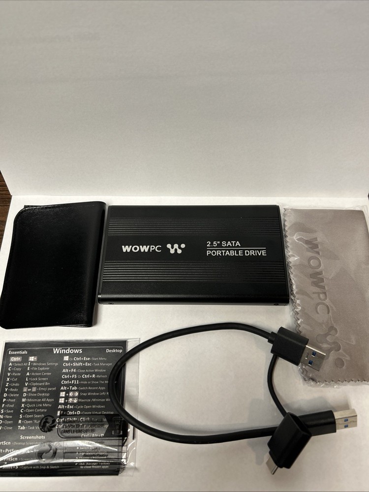 WOWPC PC  500 GB External Drive With Case Cable W/USB A & USB C New Sealed !