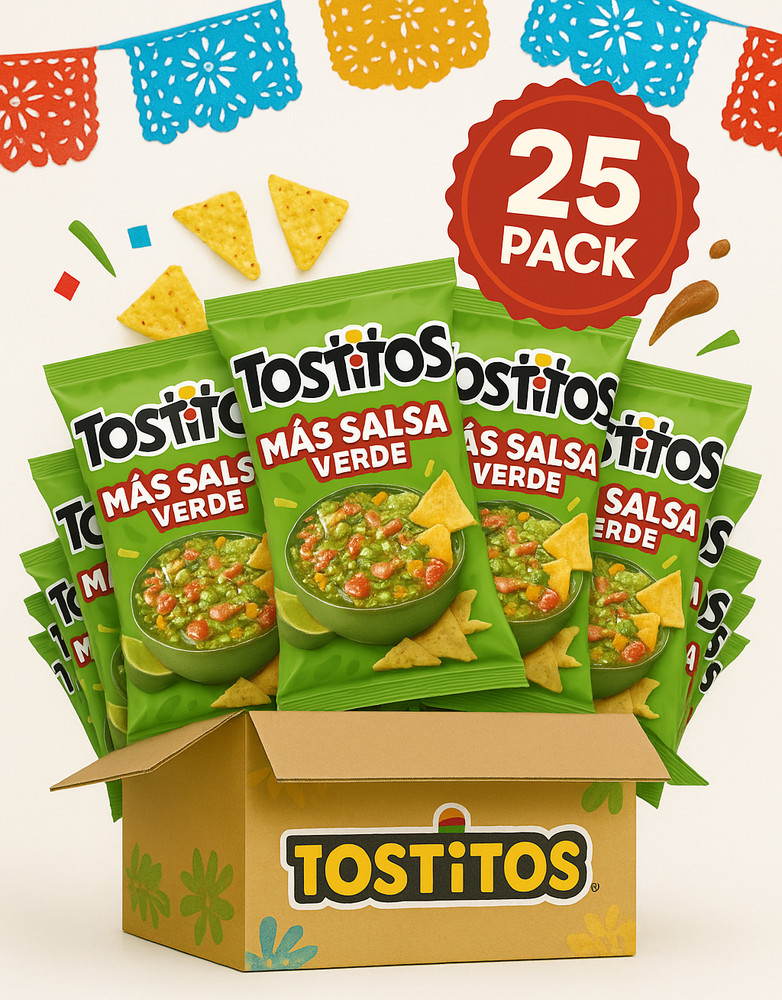 Sabritas Tostitos Salsa Verde - 25 Pack Authentic Mexican Chips