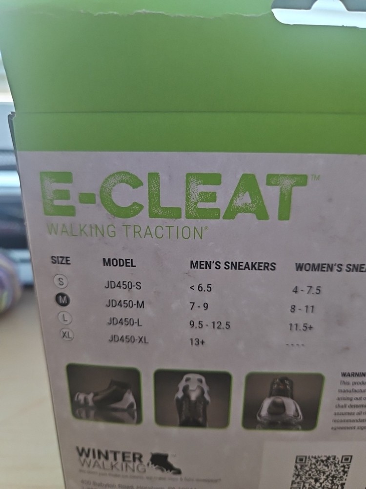 Winter Walking E-CLEAT Size M/ Ice And Snow Cleat- New