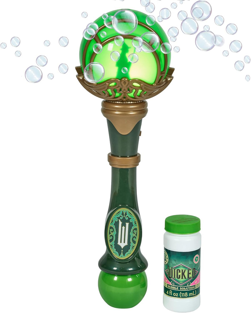 Wicked Elphaba Light and Sound Musical Bubble Wand Includes Bubble Solution New