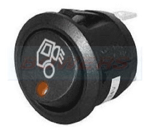 Amber LED Mini Round Rocker Switch On/Off Loading Floor Rear Work Light Symbol