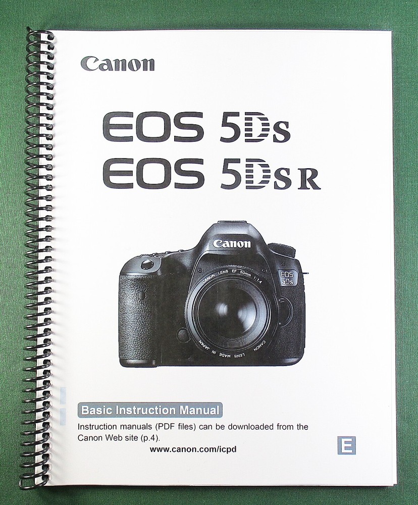 Canon EOS-5Ds 5Dsr Basic Instruction Manual: 164 Pages & Protective Covers!