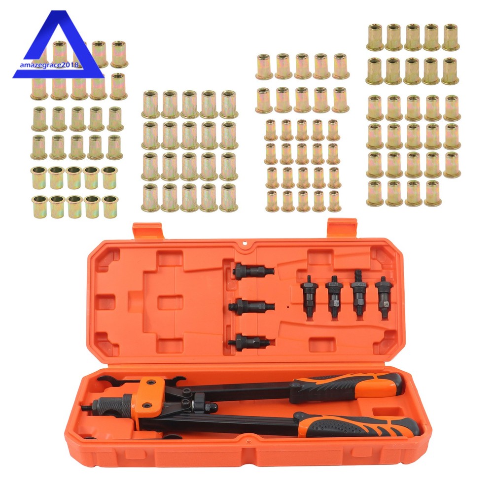 70 Pack Heavy-Duty Rivet Nut Tool Set - 14" with Extra Components With Case