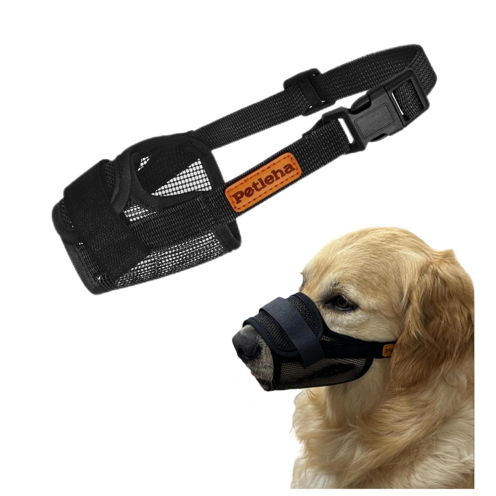 Dog Muzzle for Medium Dogs – Soft Cotton Mesh Adjustable Breathable Muzzle fo...