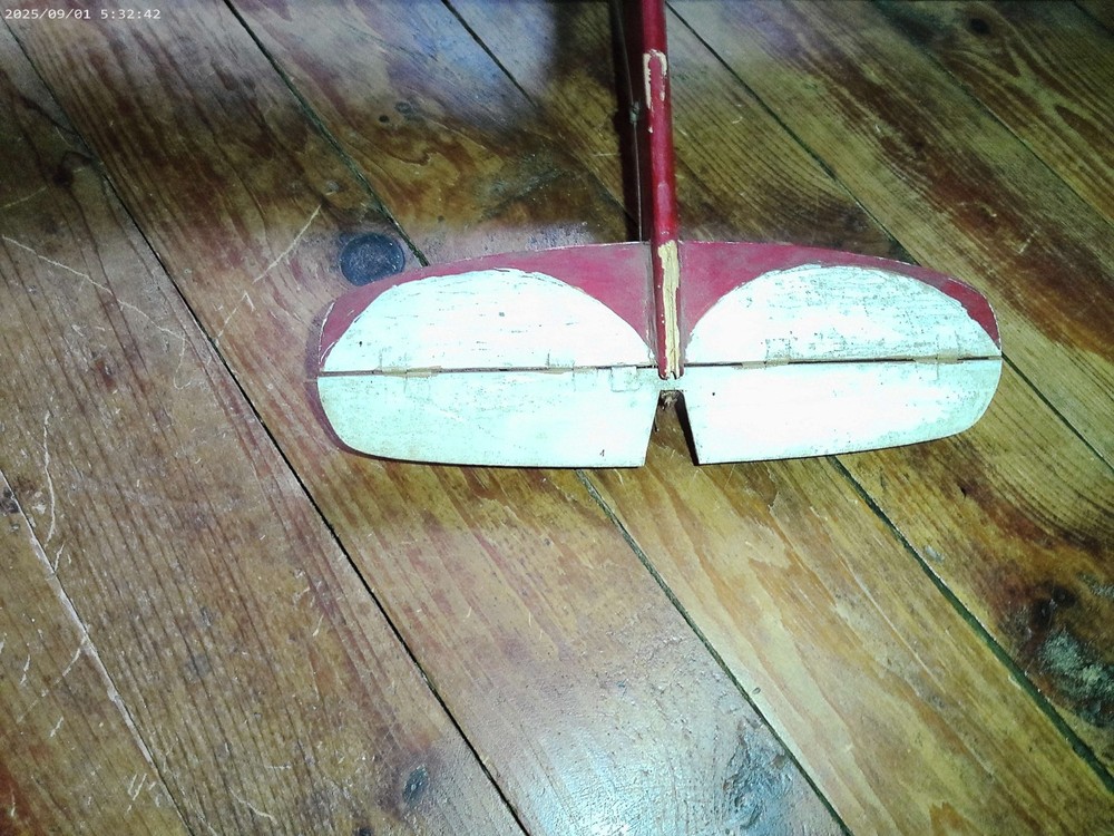 Vintage Tether Control Line Balsa Wood Plane with Thimble Drome Engine