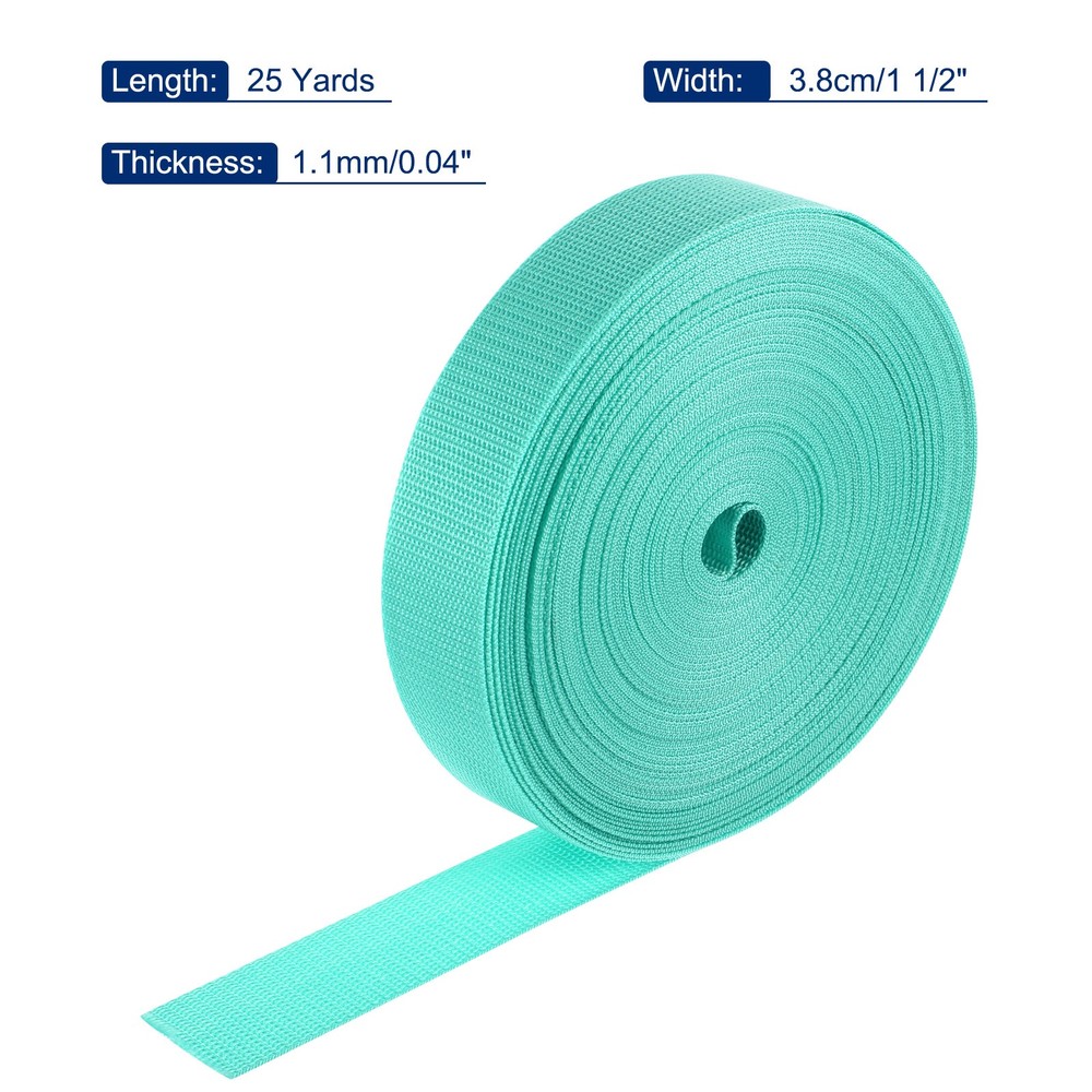 Lightweight Polypropylene Webbing Strap 3.8cm 25 Yard Turquoise Green