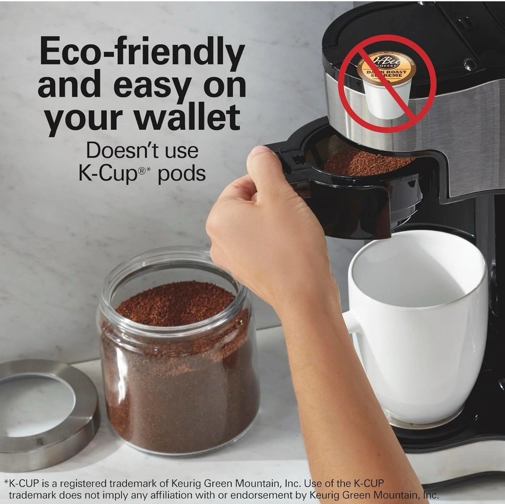 Hamilton Beach 49980RG 2-Way Programmable Coffee Maker 12 Cup & Single Serve