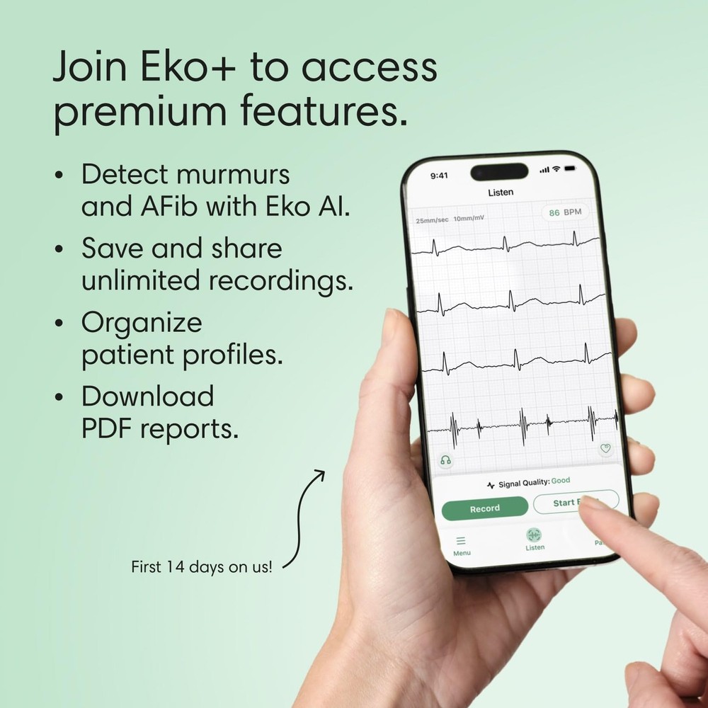 Eko CORE 500™ Digital Stethoscope — 40x Amplification, Active Noise Silver