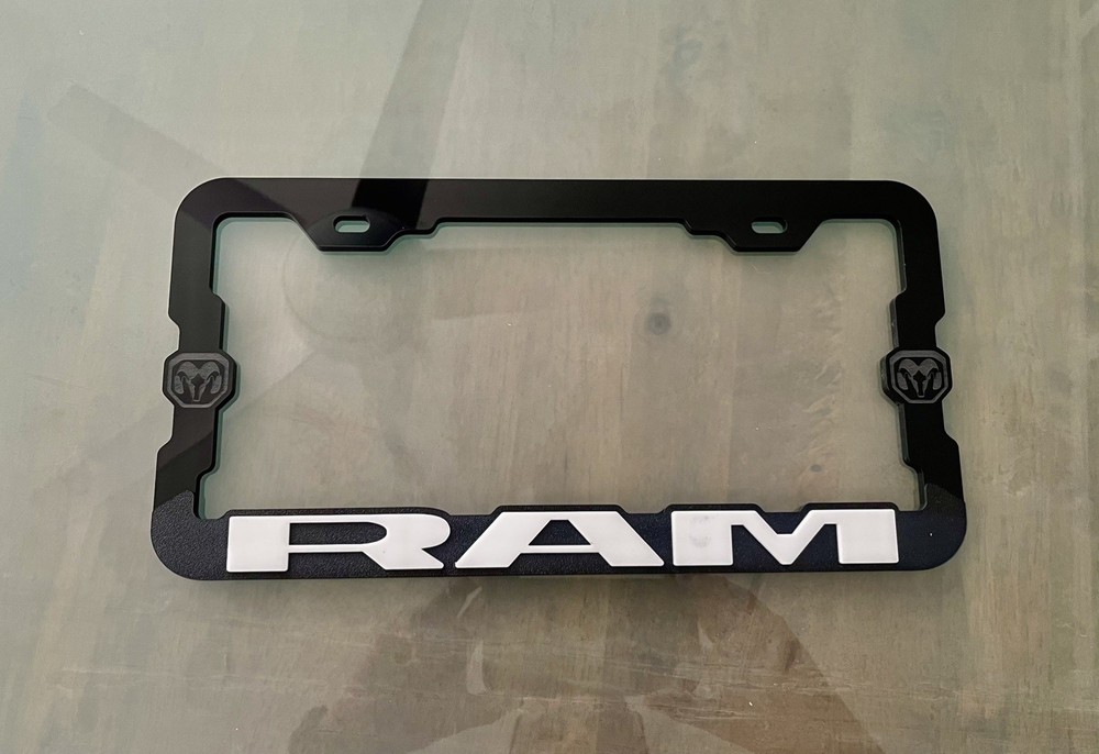 RAM 3D Acrylic License Plate Frame White