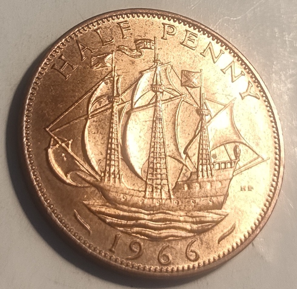 1966 Half Penny Coin. QEII