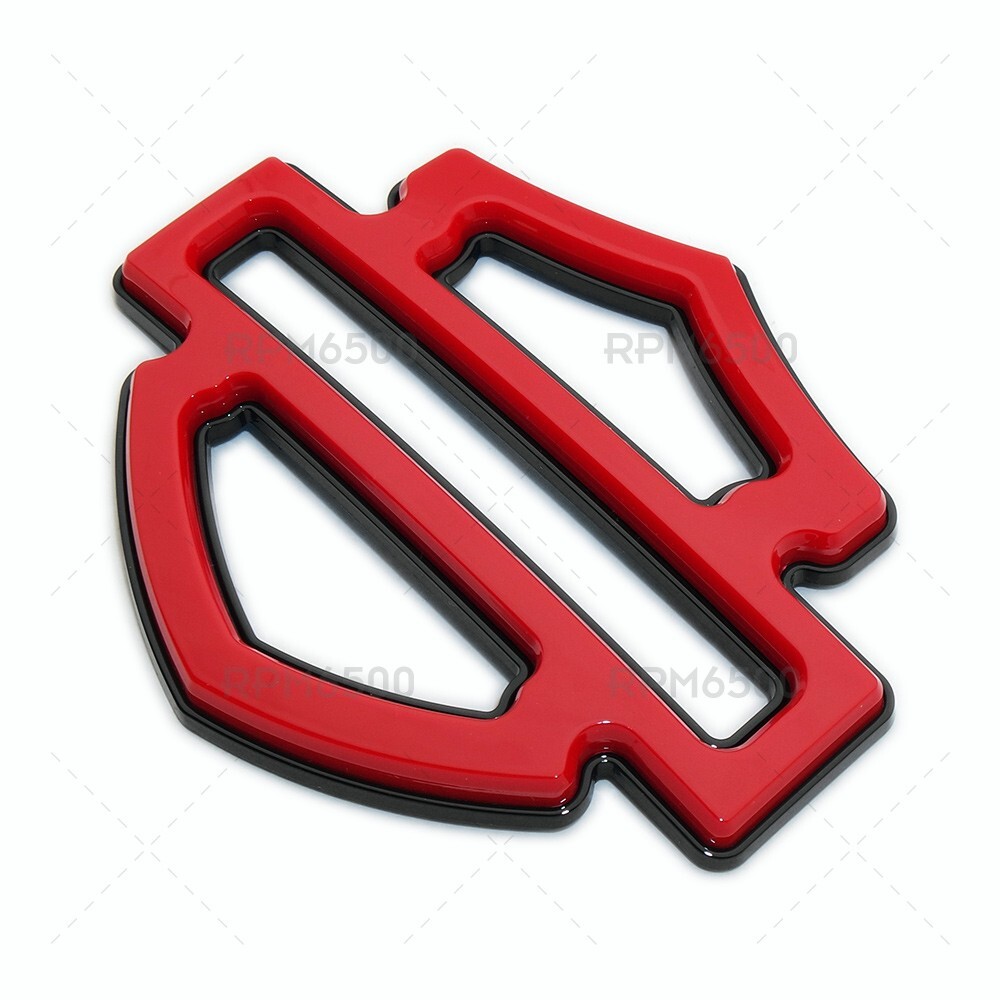 Harley CVO Custom Tank Logo Emblems, Gloss Red & Black Double Layer (set of 2)