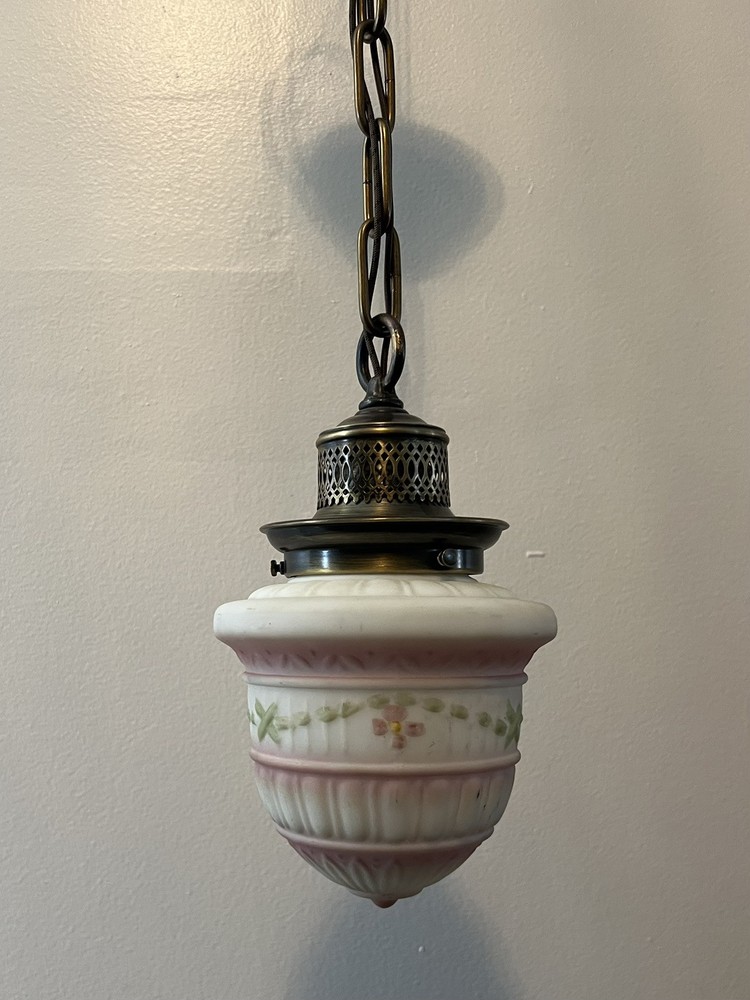 Single Entry Pendant Light Fixture With Globe Rewired 40F
