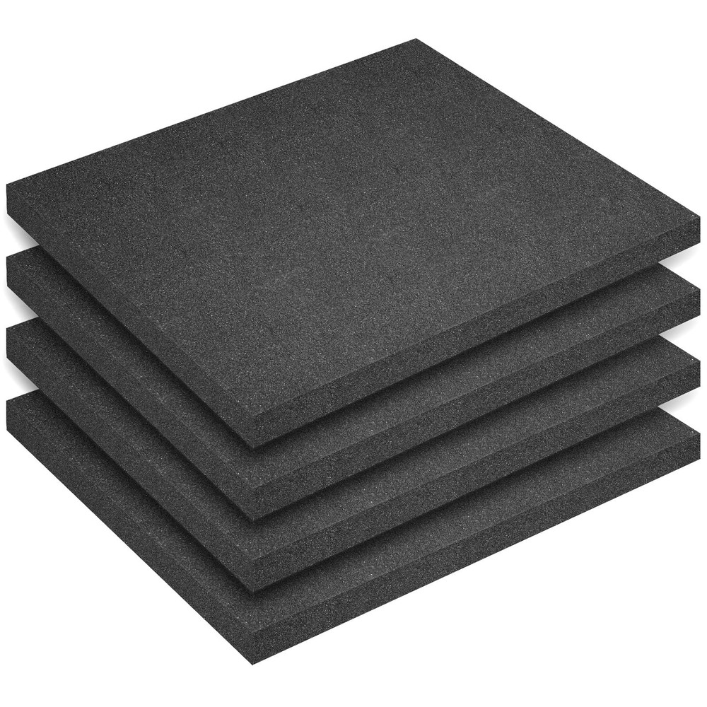 Polyurethane Foam Inserts Black Cuttable Packing Sheets 16x12x0.5 Inch 4 PCS