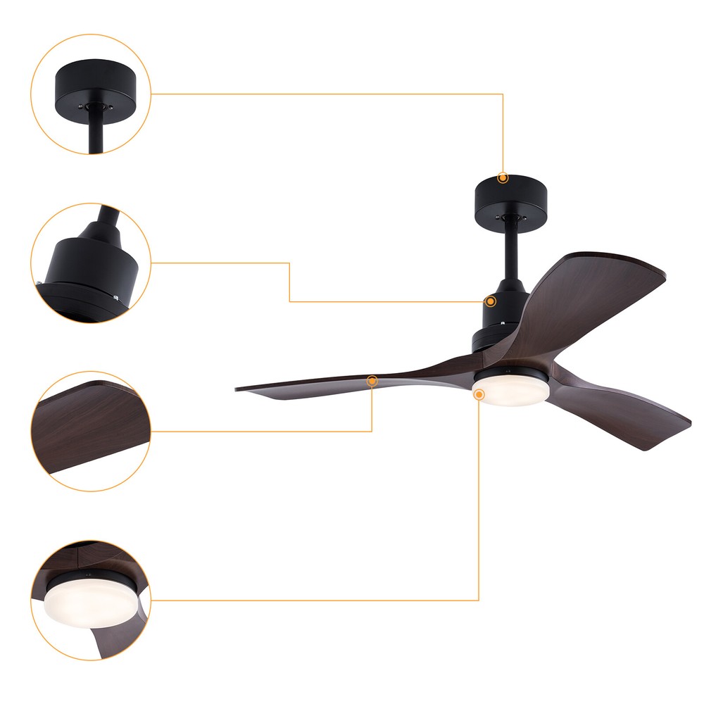 42'' Ceiling Fan Light W Remote Control&Timer Function3 Blade Fan Ceiling Mount