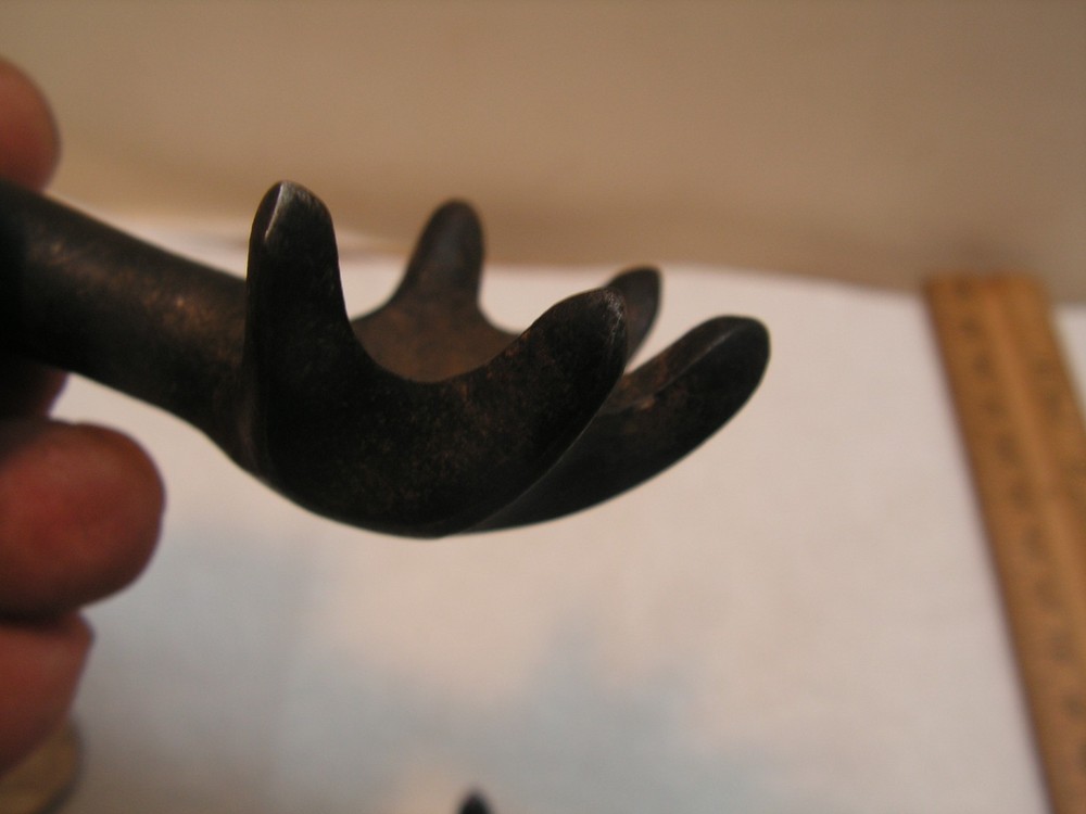 Vintage Antique Wrought Iron Fireplace Fire Pit Tool replacement ends paws, Coal