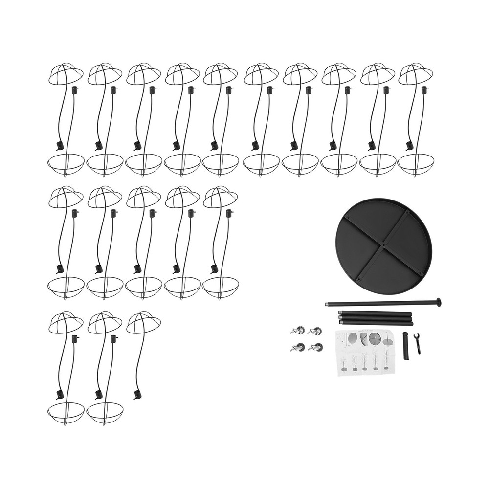 35-hanger Hat Display Stand, Black Floor-Standing Hat Display Rack with Wheels
