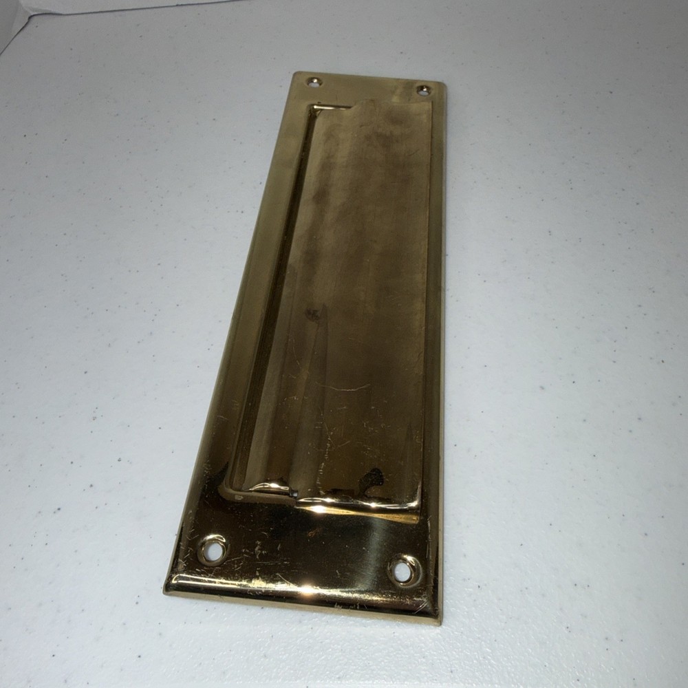 Solid Brass Mail Slot, with Solid Brass Interior Back Plate, 10" x 3", Polished