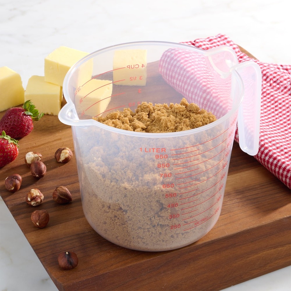 (12 pack) 4 Cup PP Plastic Measuring Cup, 32 oz, Clear
