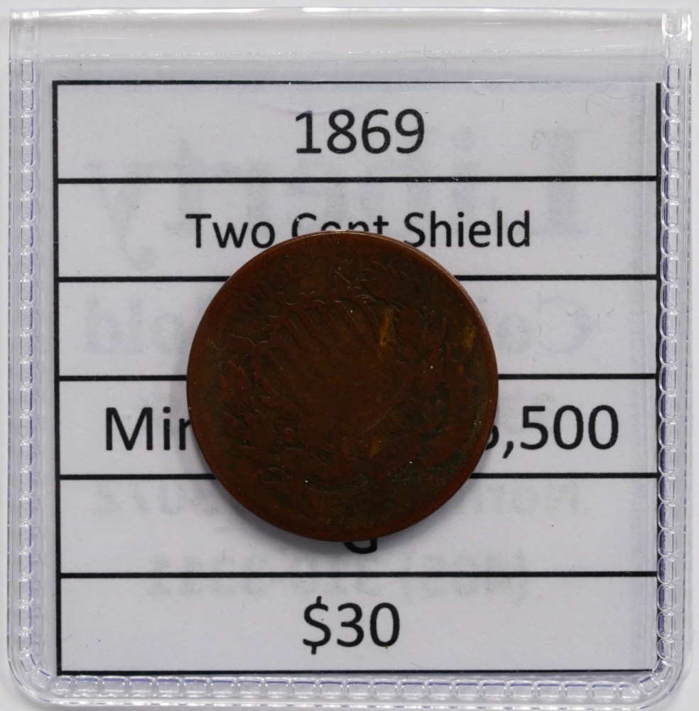 1869 Shield Two Cent Piece
