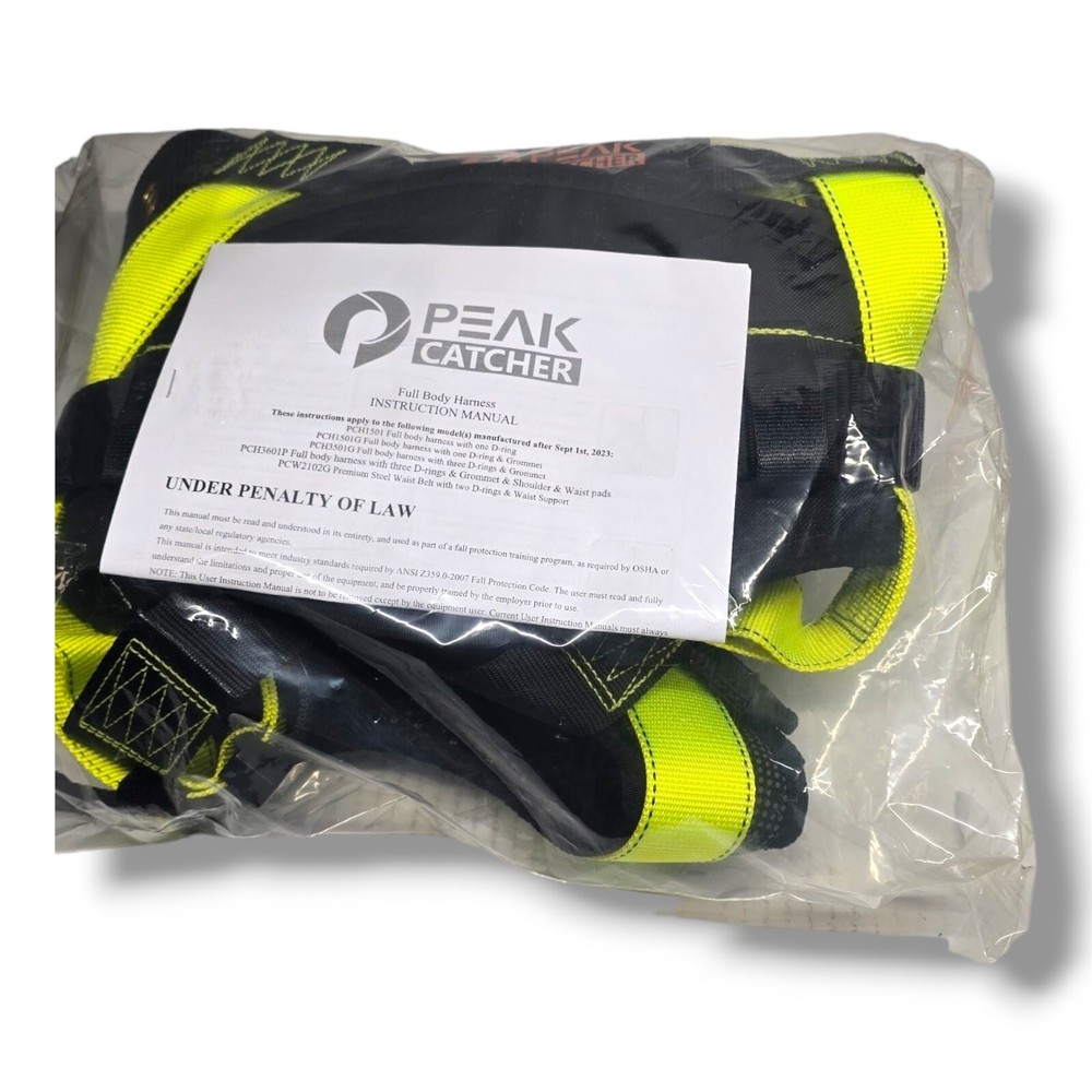 Safety Harness 3D Ring grommets Fall Protection Back Support Peak Catcher