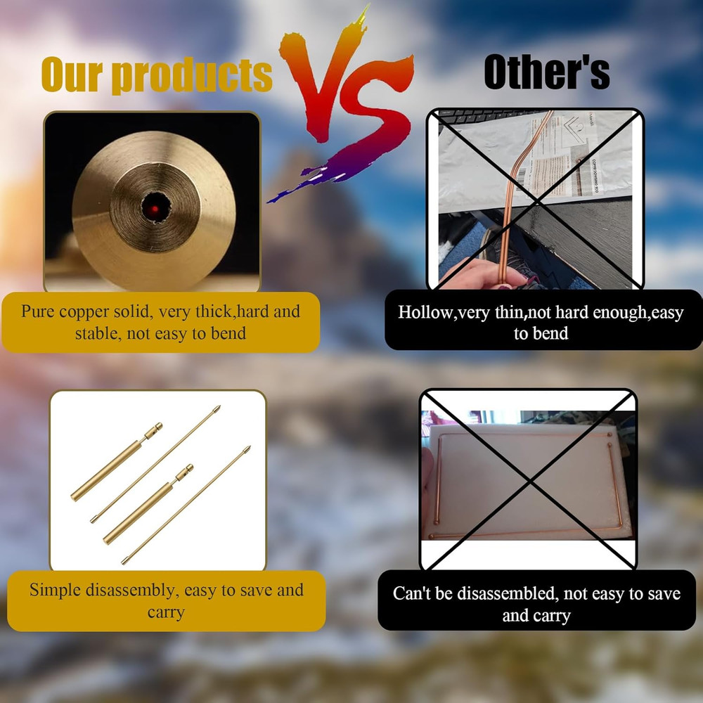 2PCS Copper Dowsing Rod Divining Rods Upgraded Flexible Rotation Tool Solid Gift