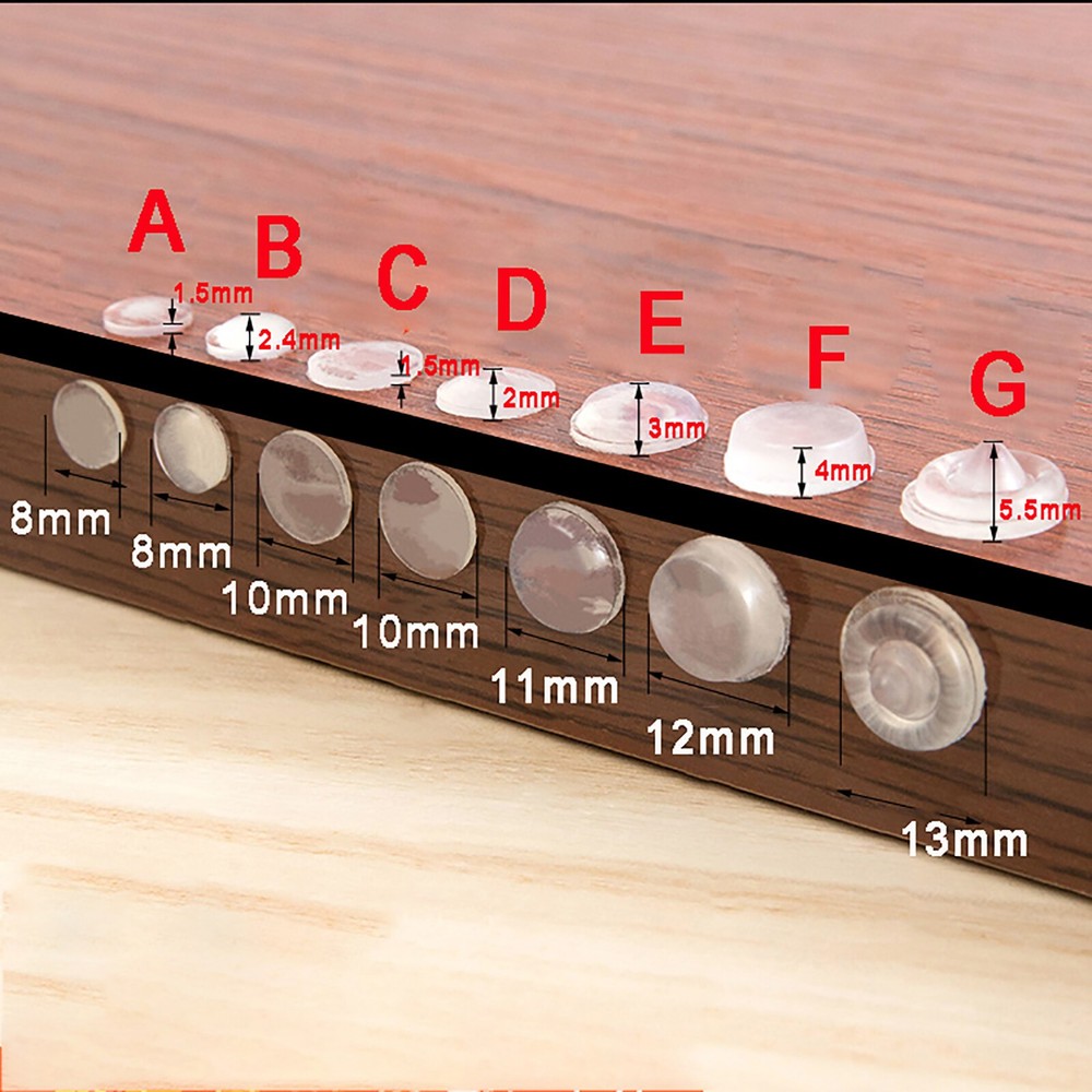 Kitchen Door Domed Anti Slam Cabinet Cupboard Protector Soft Silicone Buffer Pad