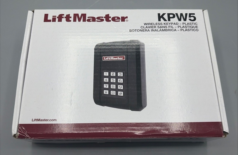 Liftmaster KPW5 5 Code Wireless Keypad Security+ 2.0 LED Backlight Metal Keypad