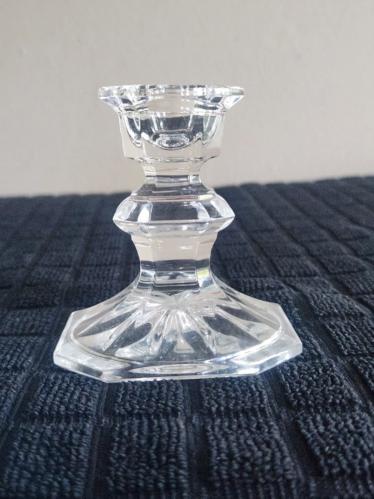 Single Light Candlestick Holder by Mikasa• Edinburgh Pattern • Blown Glass