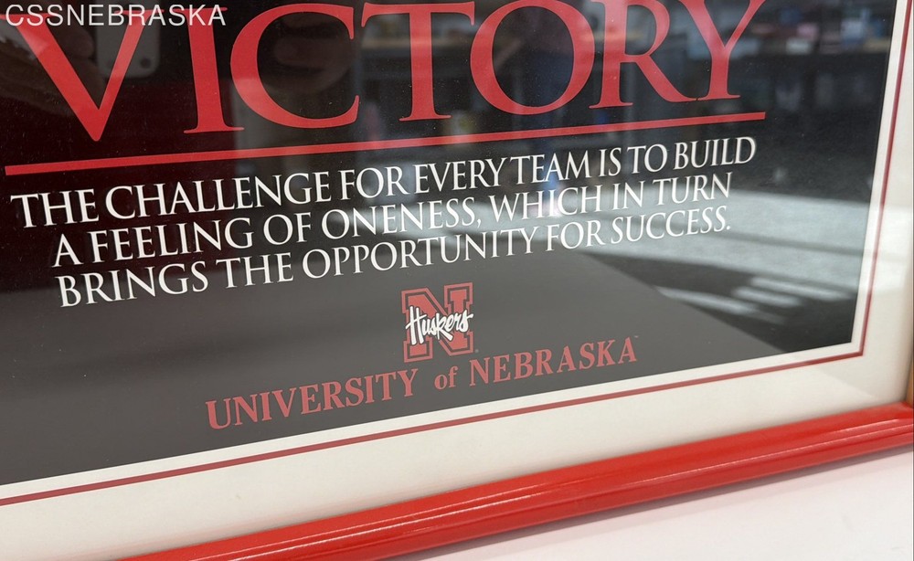 Nebraska Cornhuskers framed motivational posters Desire, Determinations, Victory