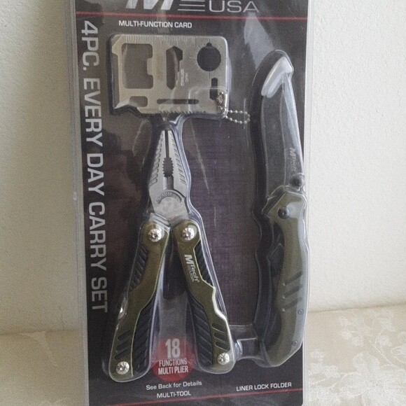Men's 4pc Multi Tool Every Day Carry Gift Set New