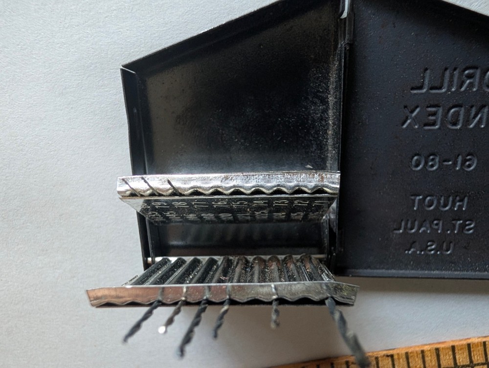 Huot Drill Index 61-80 with several Mini Drill Bits