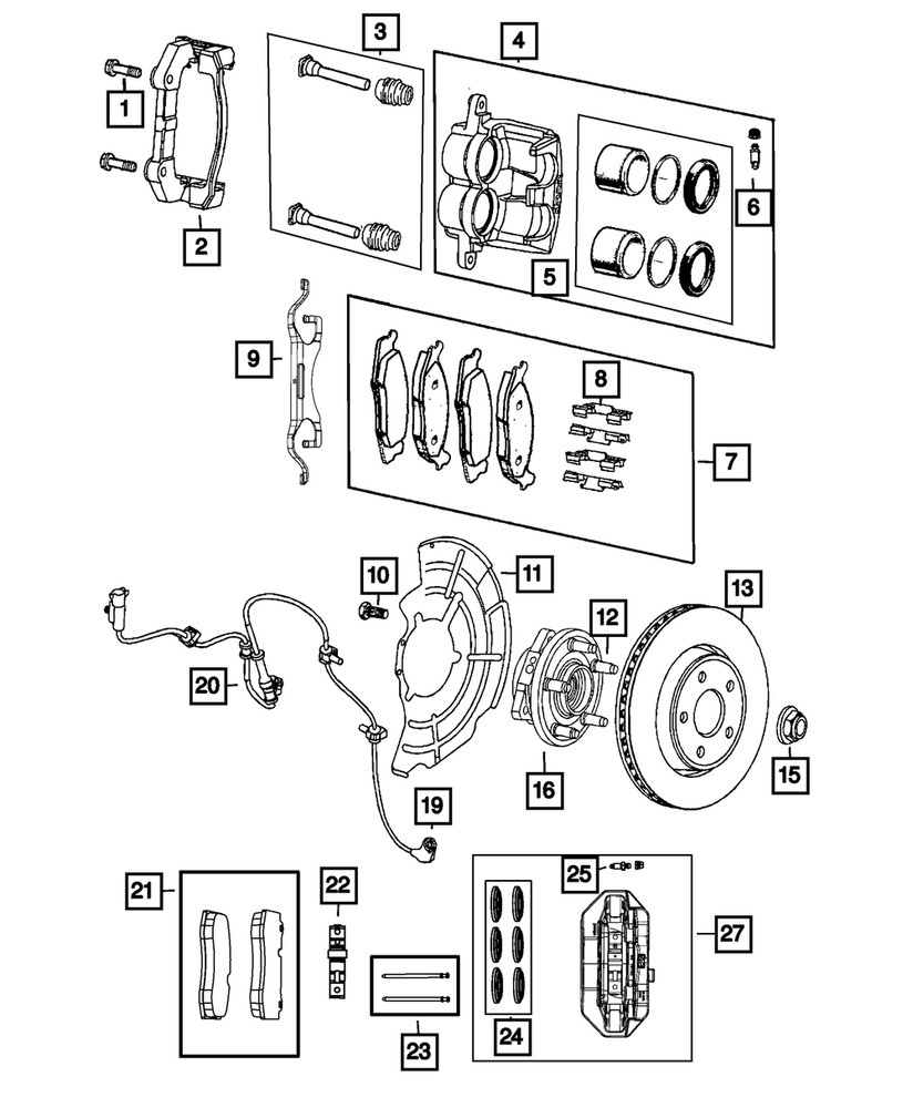 Genuine Mopar Wheel Speed Sensor 68347147AE