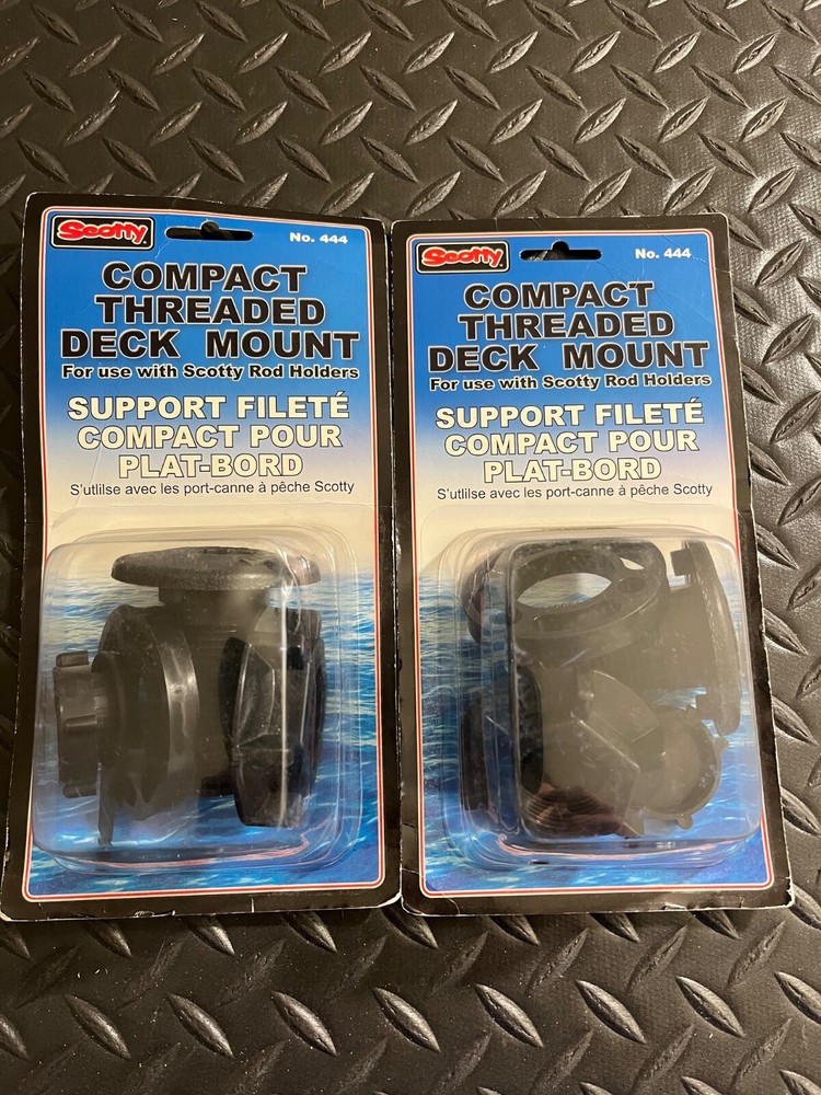 Scotty Compact Threaded Deck Mounts (2)for Scotty Rod Holders No.444 ~NIP~