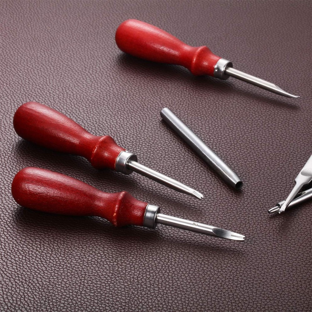 8pcs Leather Edge Skiving DIY Craft Tool Edge Leather Beveler Cutting Tools Set