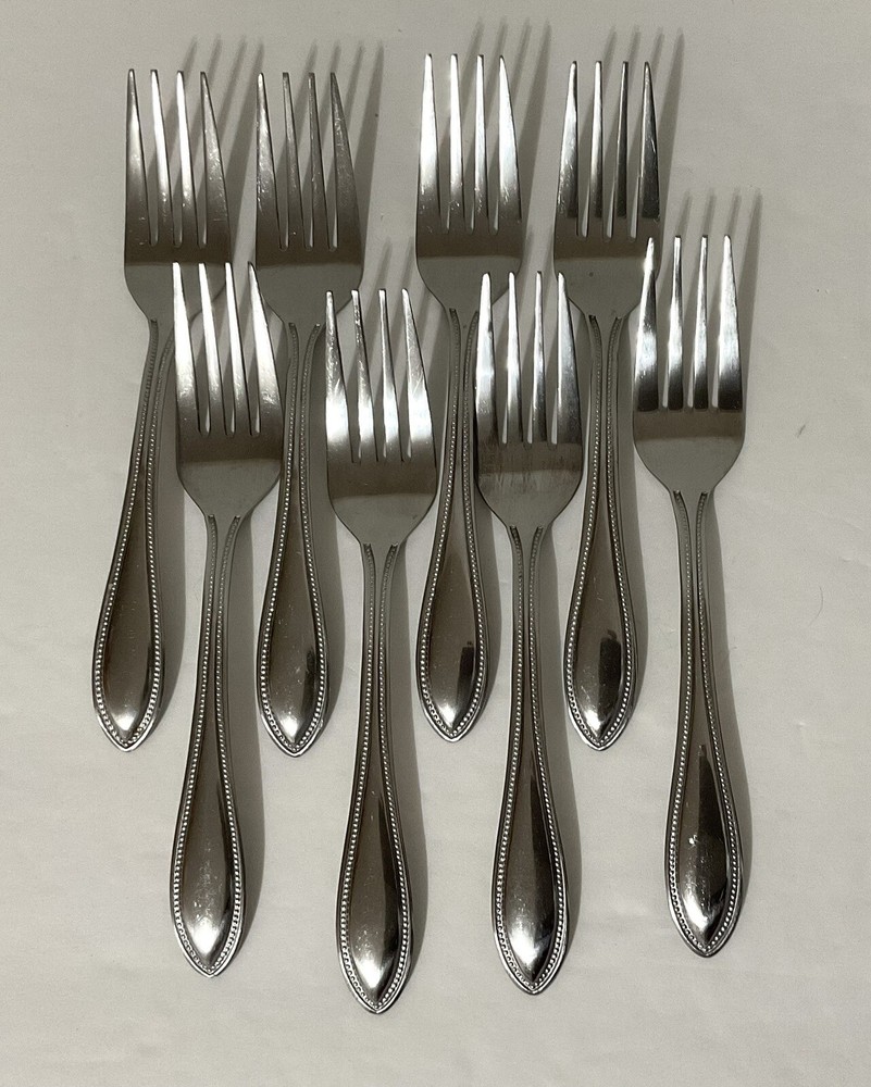 Pfaltzgraff Everyday Flatware 66 pc Set 18/0 Stainless Steel Tiny Beads