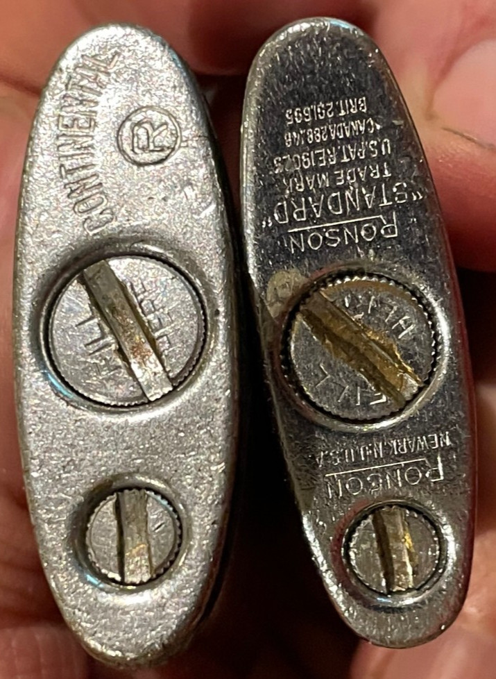 2 Ronson Lighters Same Design - Standard & Continental