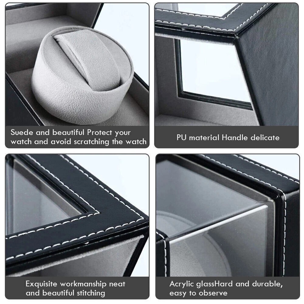 ⌚NEW Automatic Rotation Single Watch Winder Leather Storage Display Case Gift
