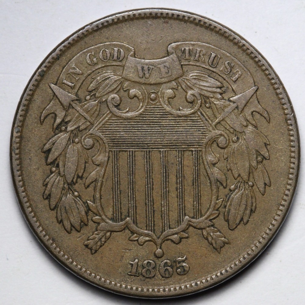 1865 Two Cent Piece AU E187 GSHM