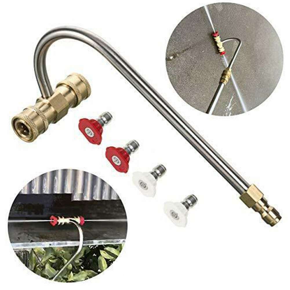 Gutter Cleaner Attachment For Pressure Washer W/ 4 Nozzles Tips 1/4" Accessory