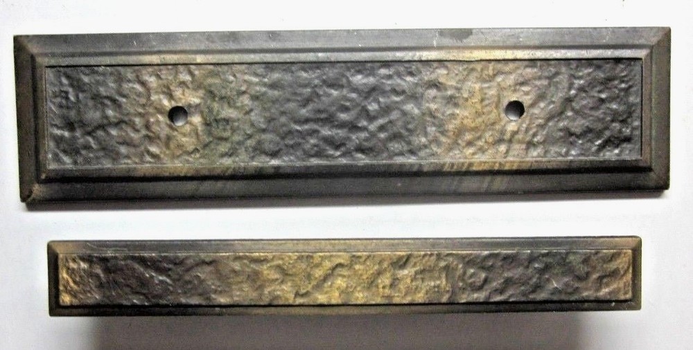 Amerock 185 Hammered Japanned Bronze Drawer Pull Handle Backplate 3" Centers MCM