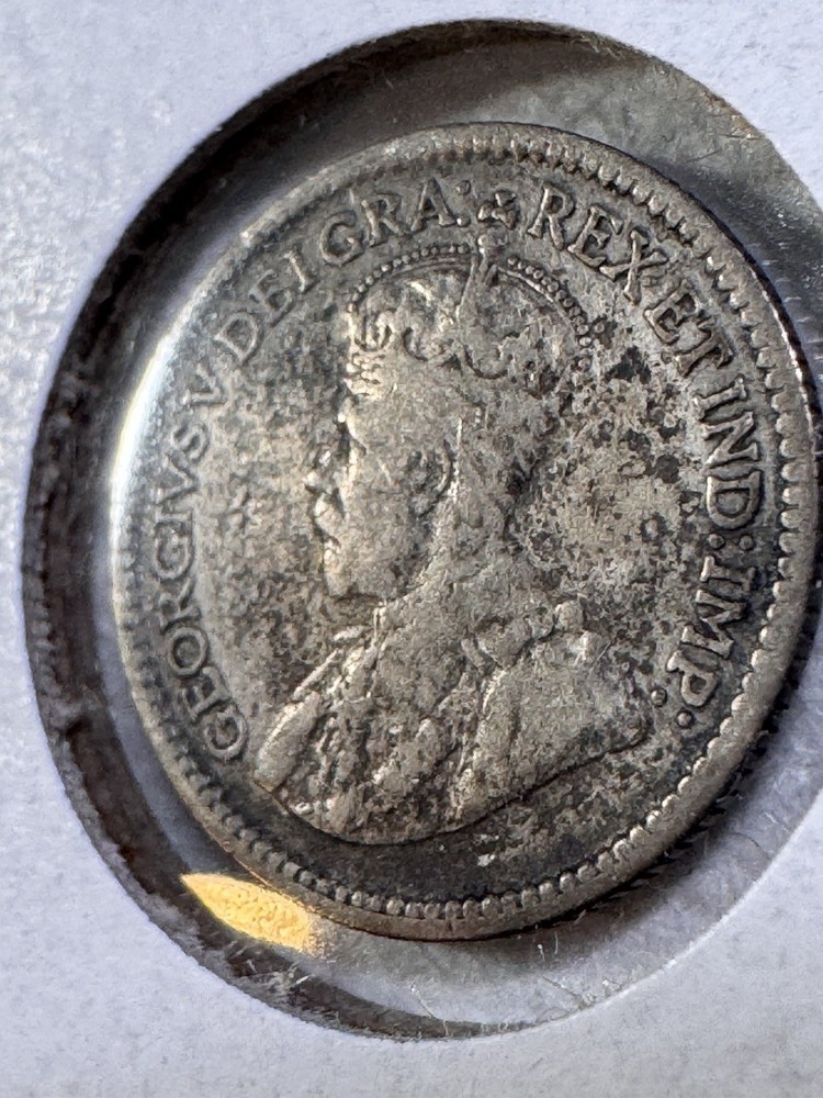 1919 Canada 5 Cents Silver Coin
