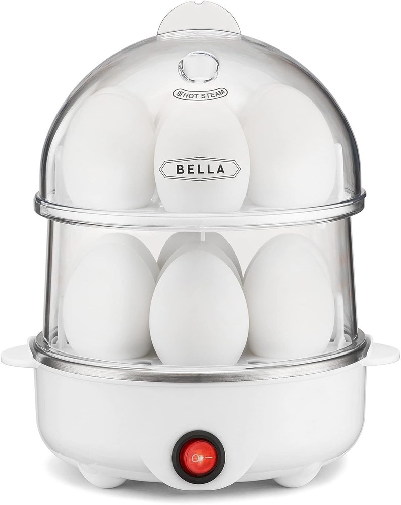 Electric Egg Cooker 14 Eggs Capacity Tray Double Stack Poached Scrambled Hard