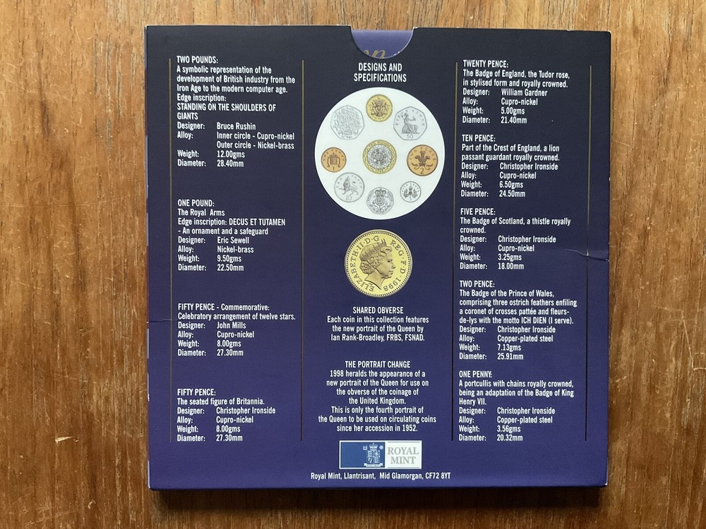 1998 UK Royal Mint 9 Coin BU set