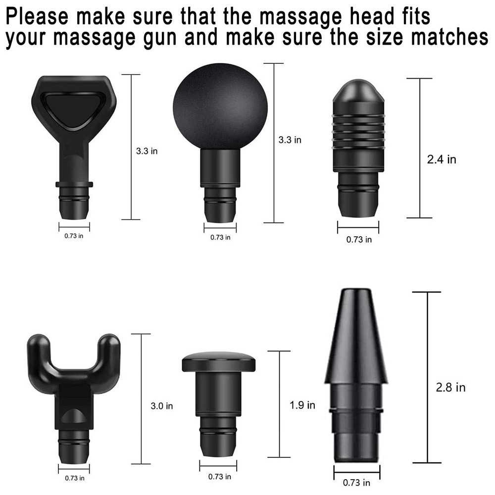 6 Pack Massage Gun Heads for Hypervolt Go Deep Tissu