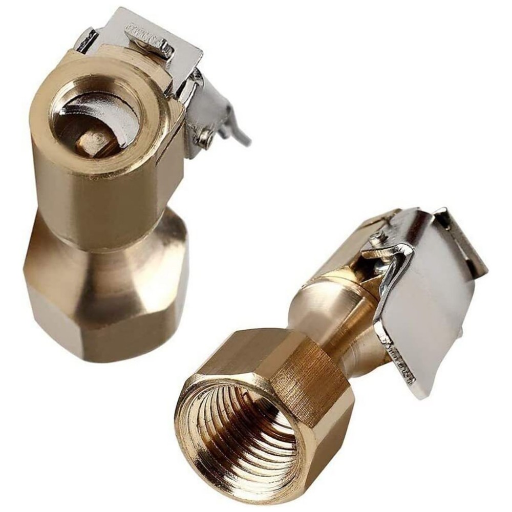 2Pcs 8mm Open Flow Air Chuck with Lock Connector Tire Inflator Valve